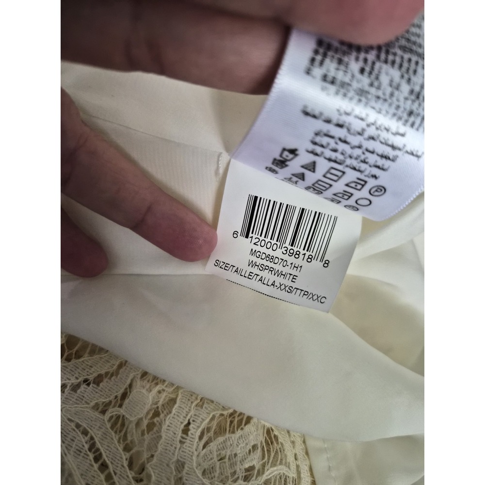 BCBGeneration Ivory Lace Slip Dress XXS Spaghetti Strap Graduation Bridal Mini - Picture 6 of 9